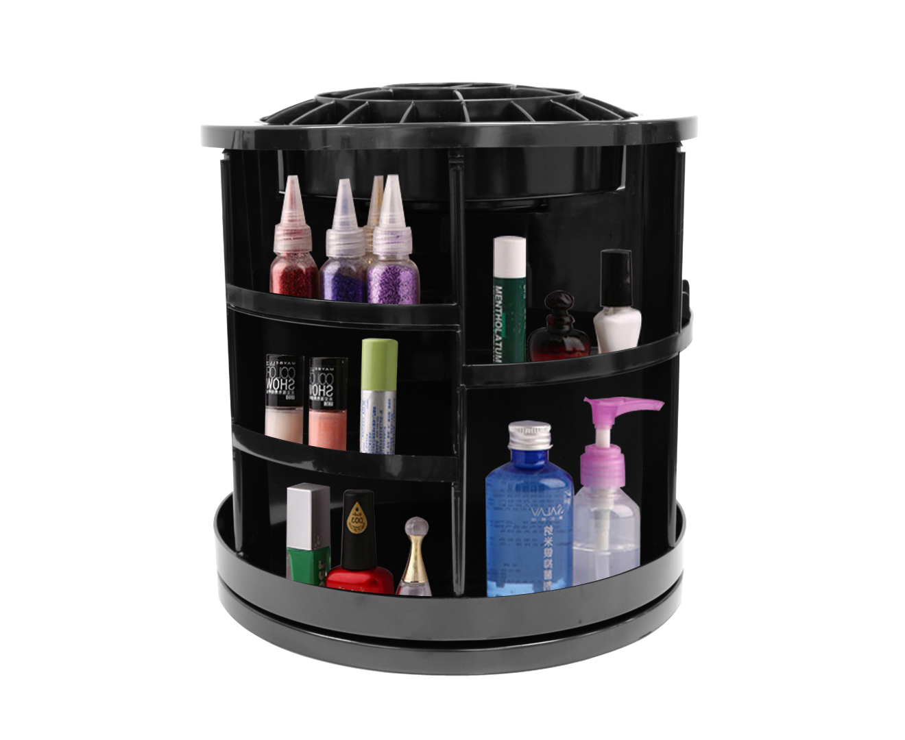360 Rotating Makeup Organizer Container Spinning Hanger Rack