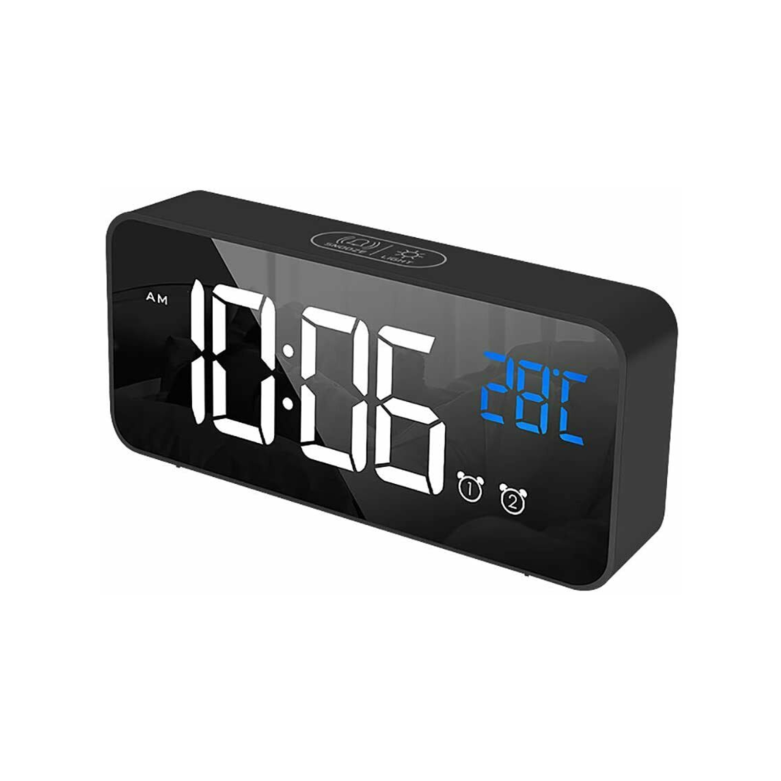 LED Digital Alarm Clock Temperature Music Alarm USB Rechargeable