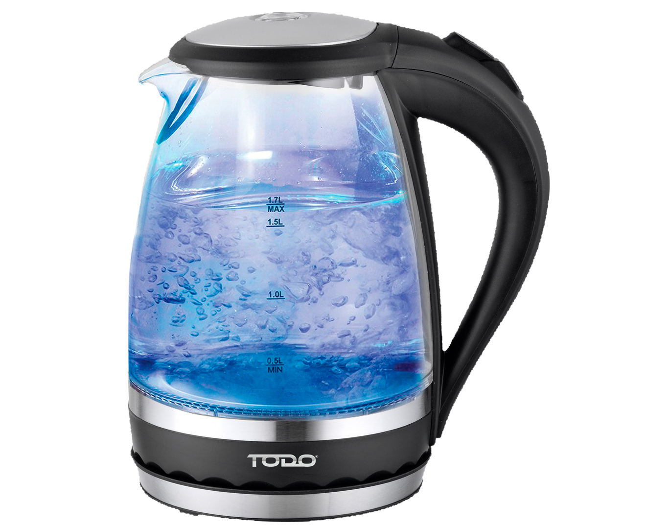 TODO 1.5L GLASS CORDLESS KETTLE ELECTRIC BLUE LED LIGHT 360