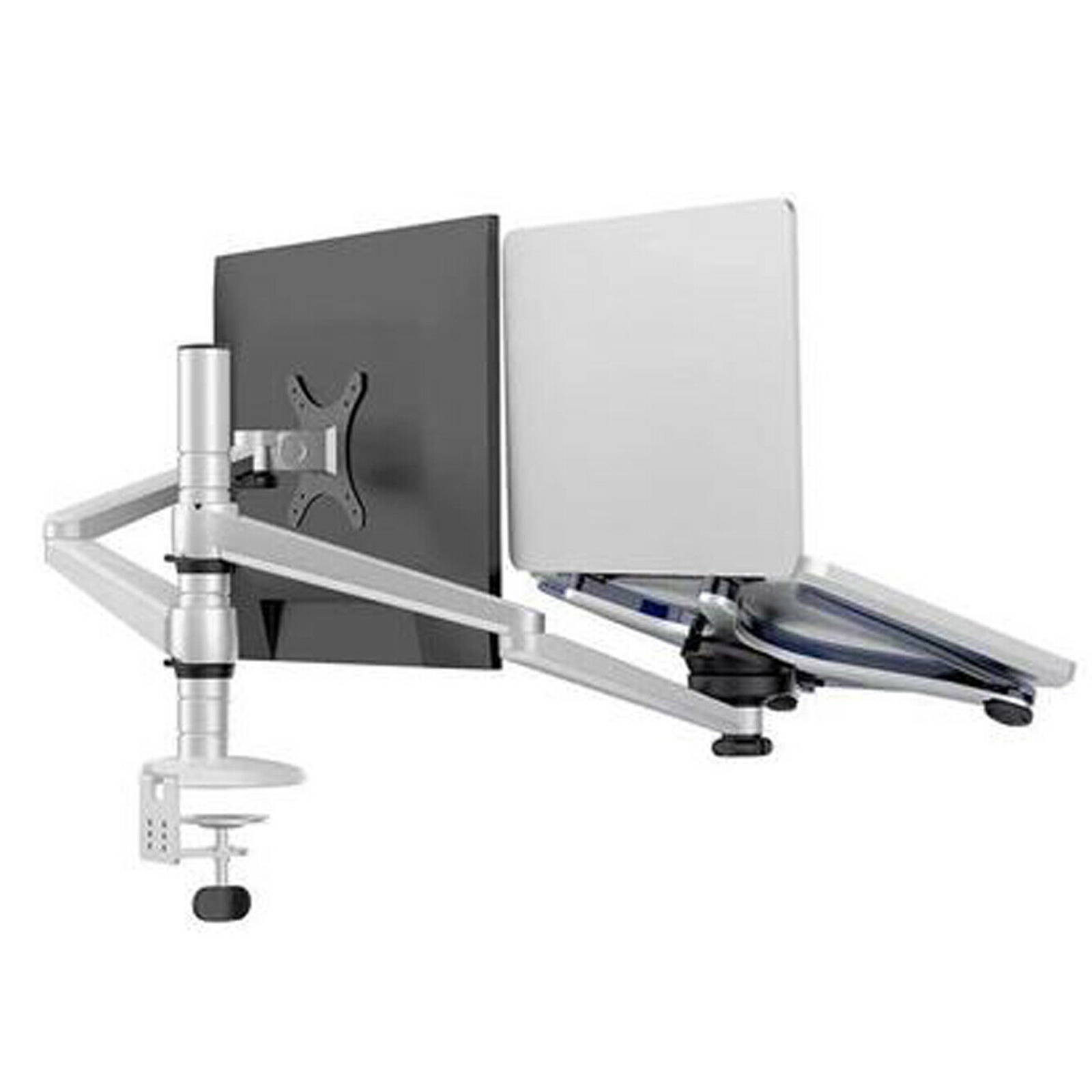 TODO Aluminium Dual Laptop + Monitor Stand Desk Clamp Mount Brac