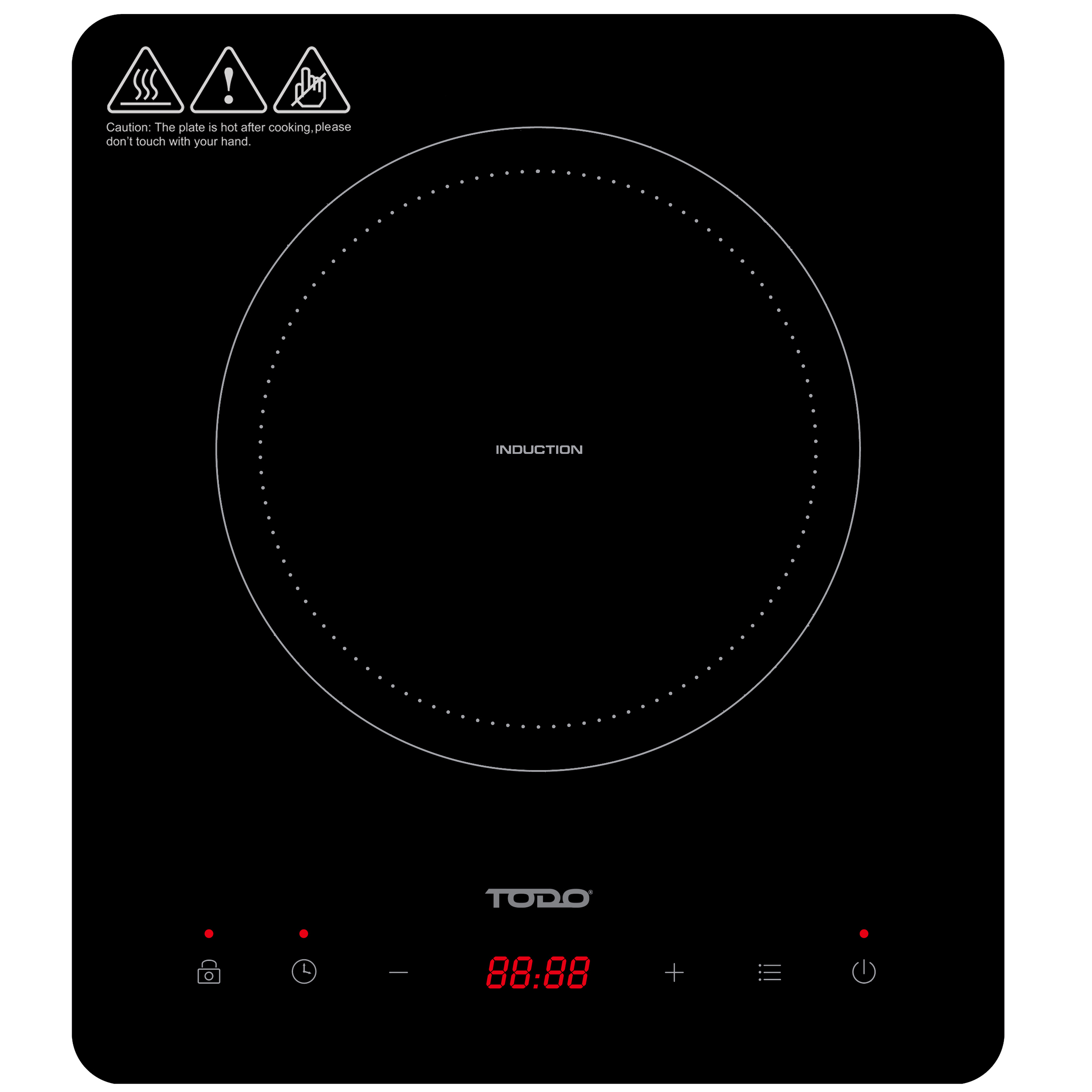 TODO 2000W Induction Electric Cooktop Hotplate Tempered Crystal