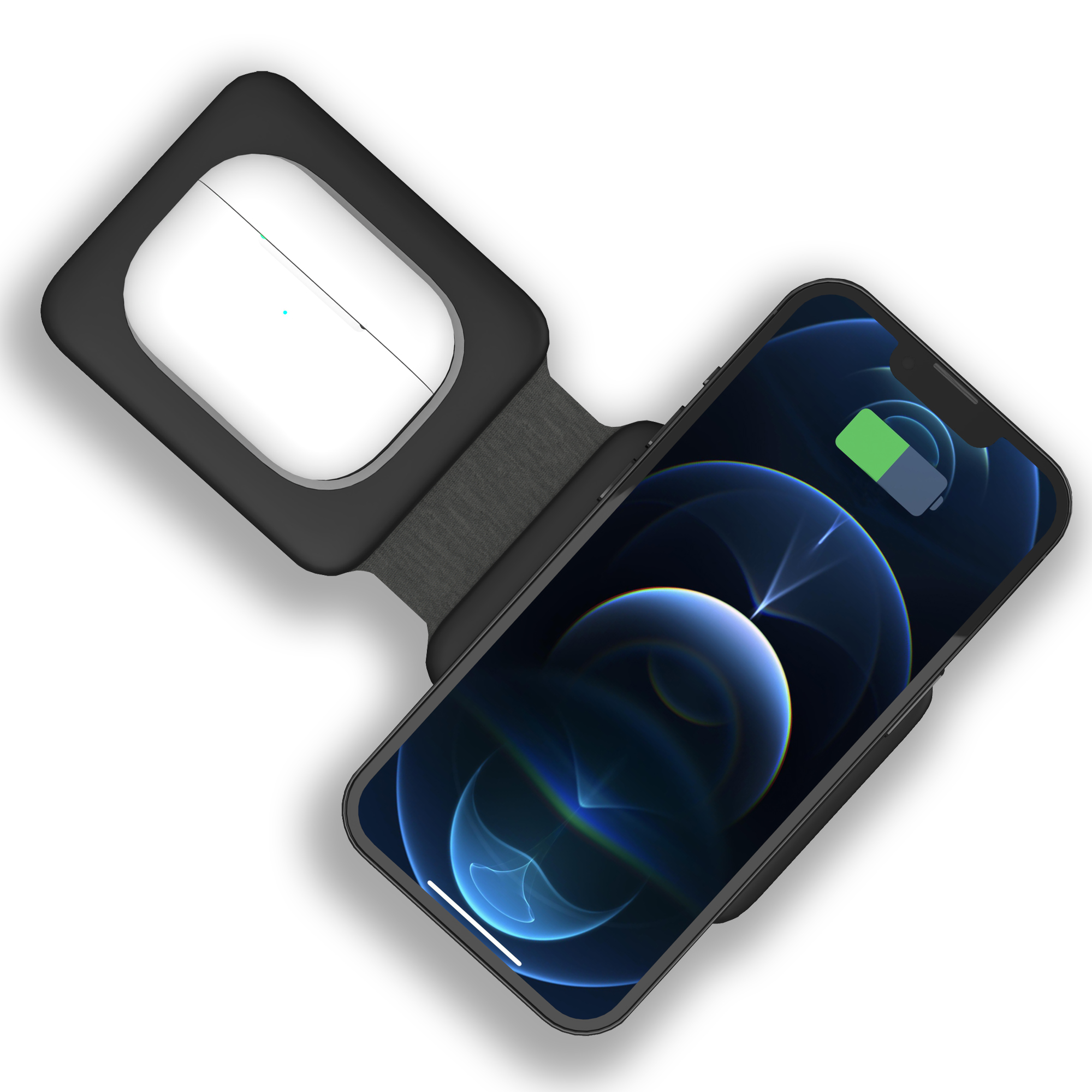 TODO 2 in 1 Wireless Phone Charger 15W Fast Charge Pad