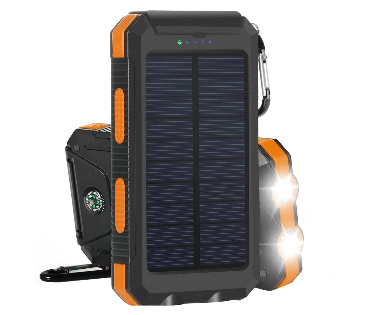 8000mAh SOLAR POWER BANK MOBILE PHONE USB CHARGER LED TORCH