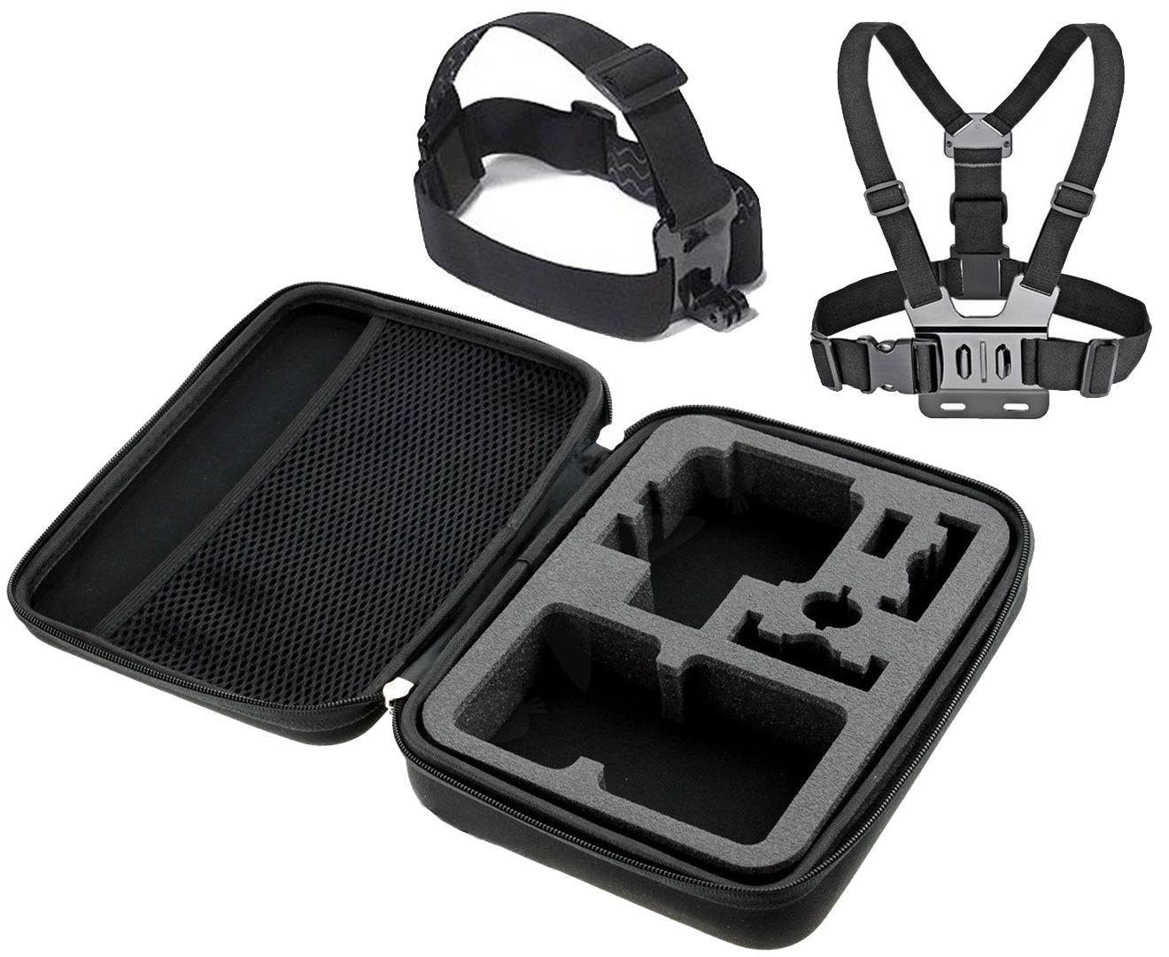 Protective Case Travel Bag For Gopro + Head Mount Chest Belt