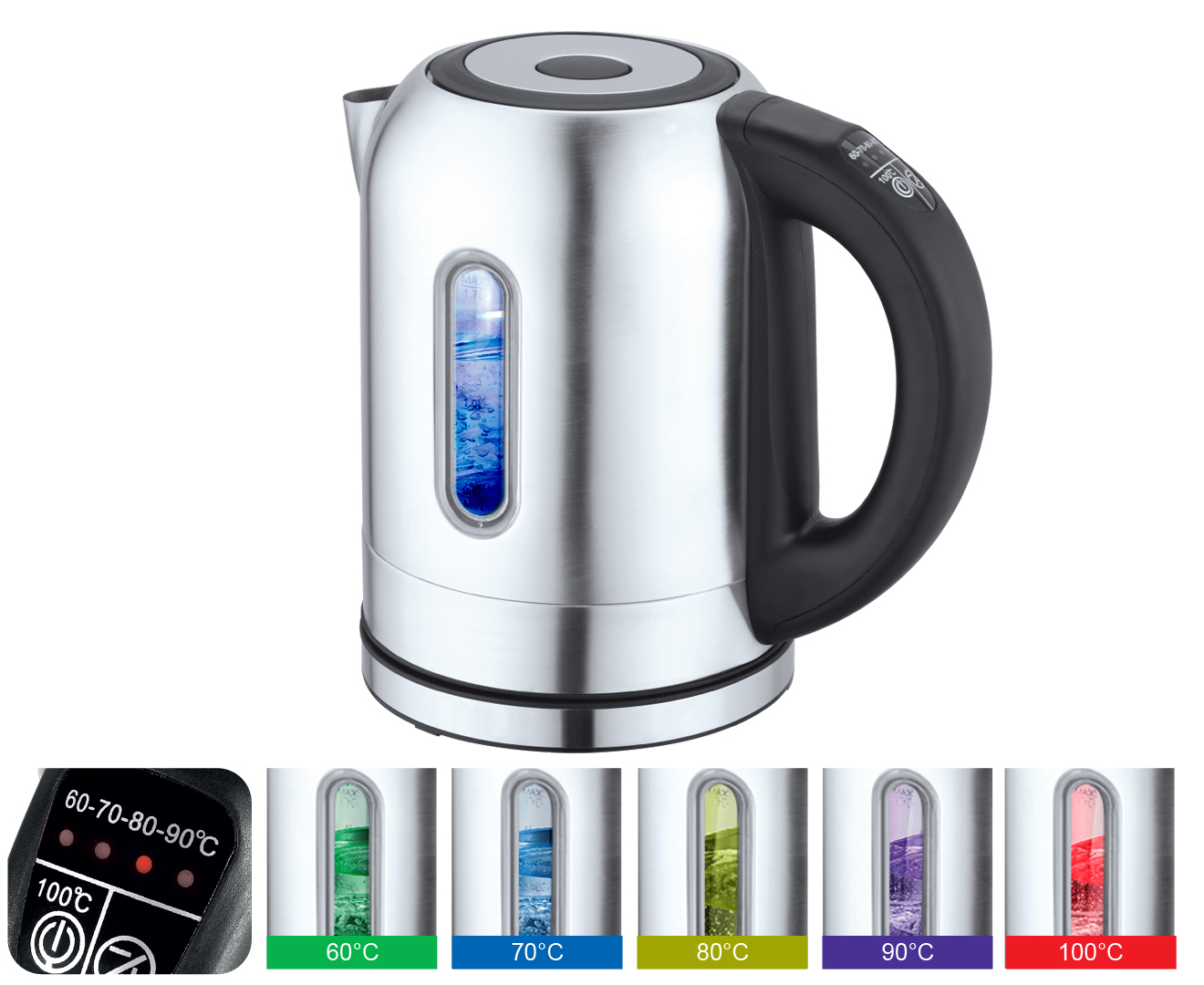 1.7L STAINLESS STEEL CORDLESS KETTLE KEEP WARM ELECTRIC JUG