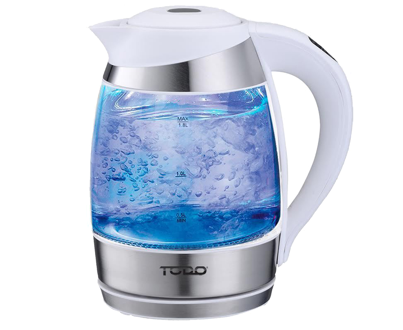 1.8L Keep Warm Glass Cordless Electric Kettle Blue Led Light