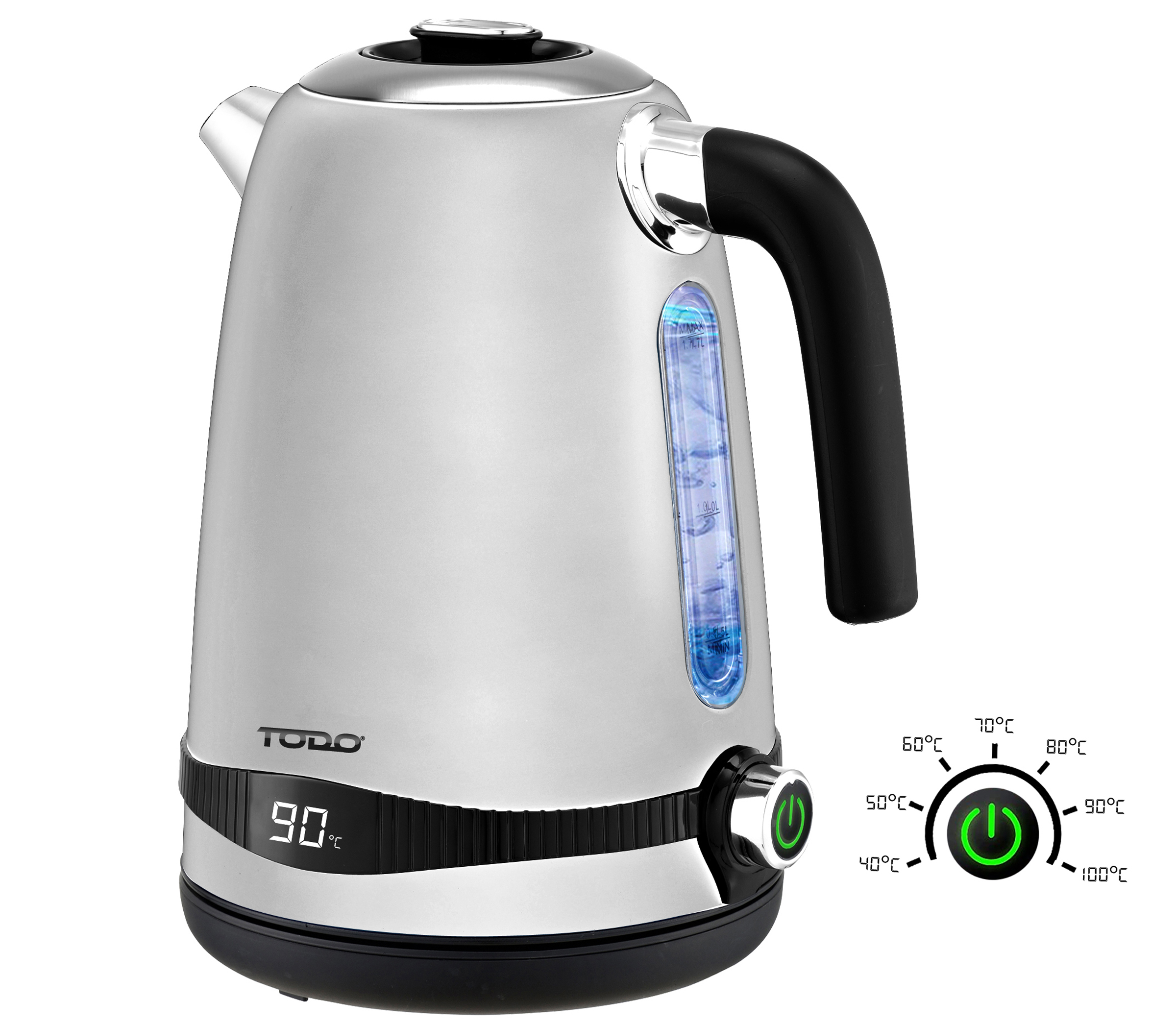 TODO 1.7L Stainless Steel Cordless Kettle Keep Warm Electric
