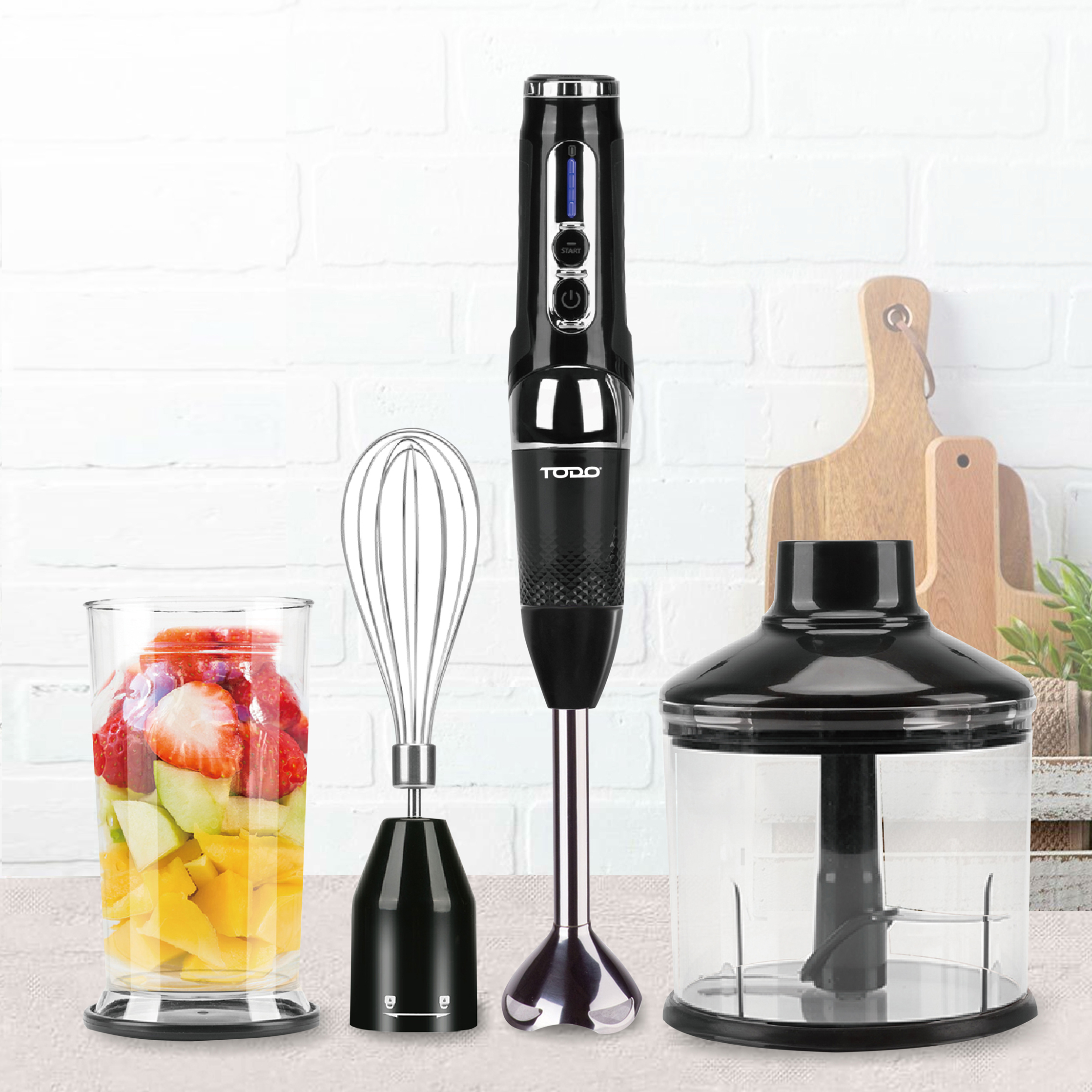 Cordless Stick Blender Food Chopper Whisk 7.4V 2000mAh Handheld