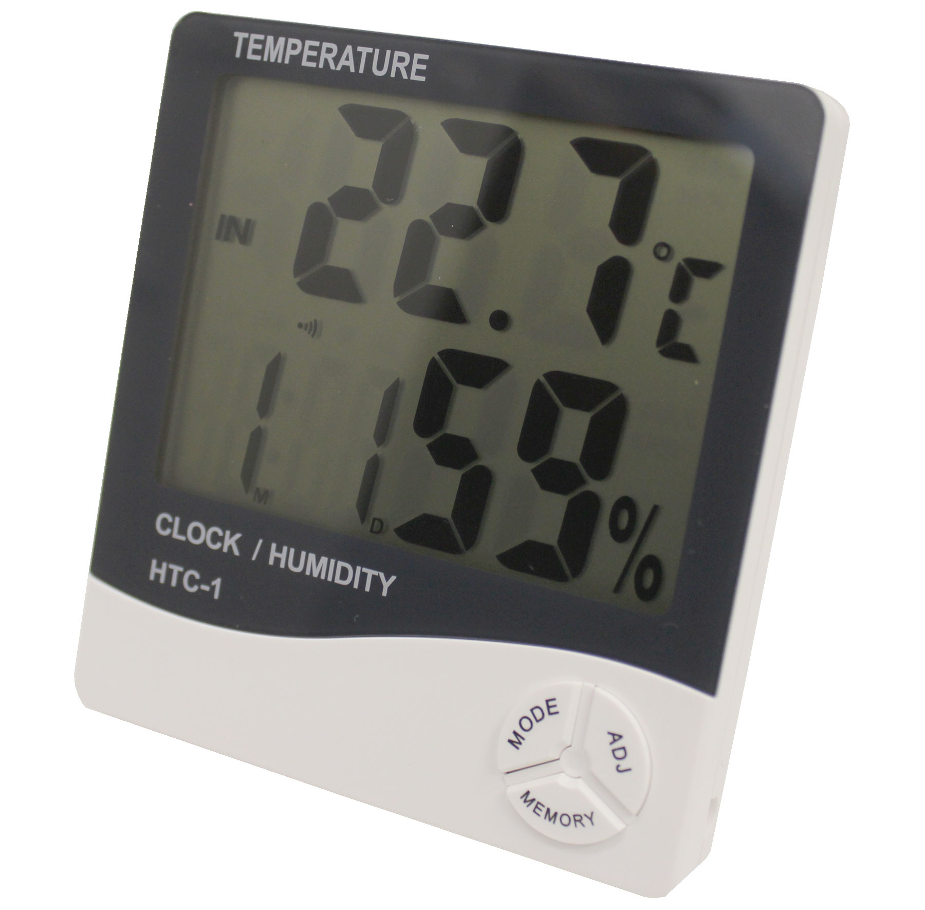 Digital Thermometer Hygrometer + Alarm Clock Large LCD