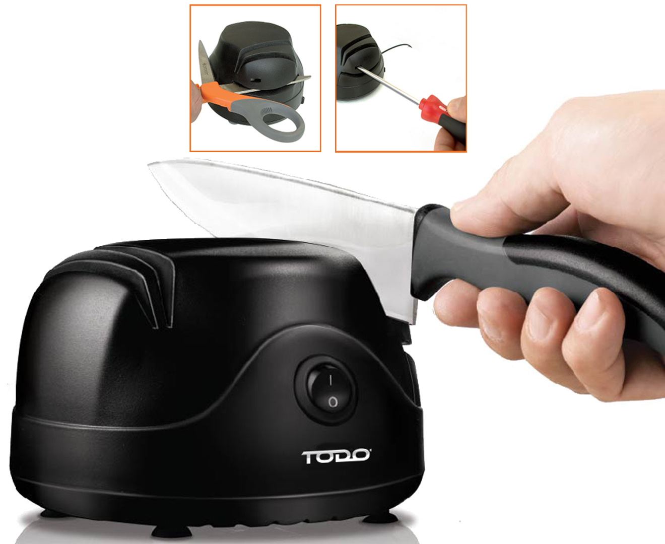 Electric Knife Sharpener Automatic 60W Two Grinding Wheel
