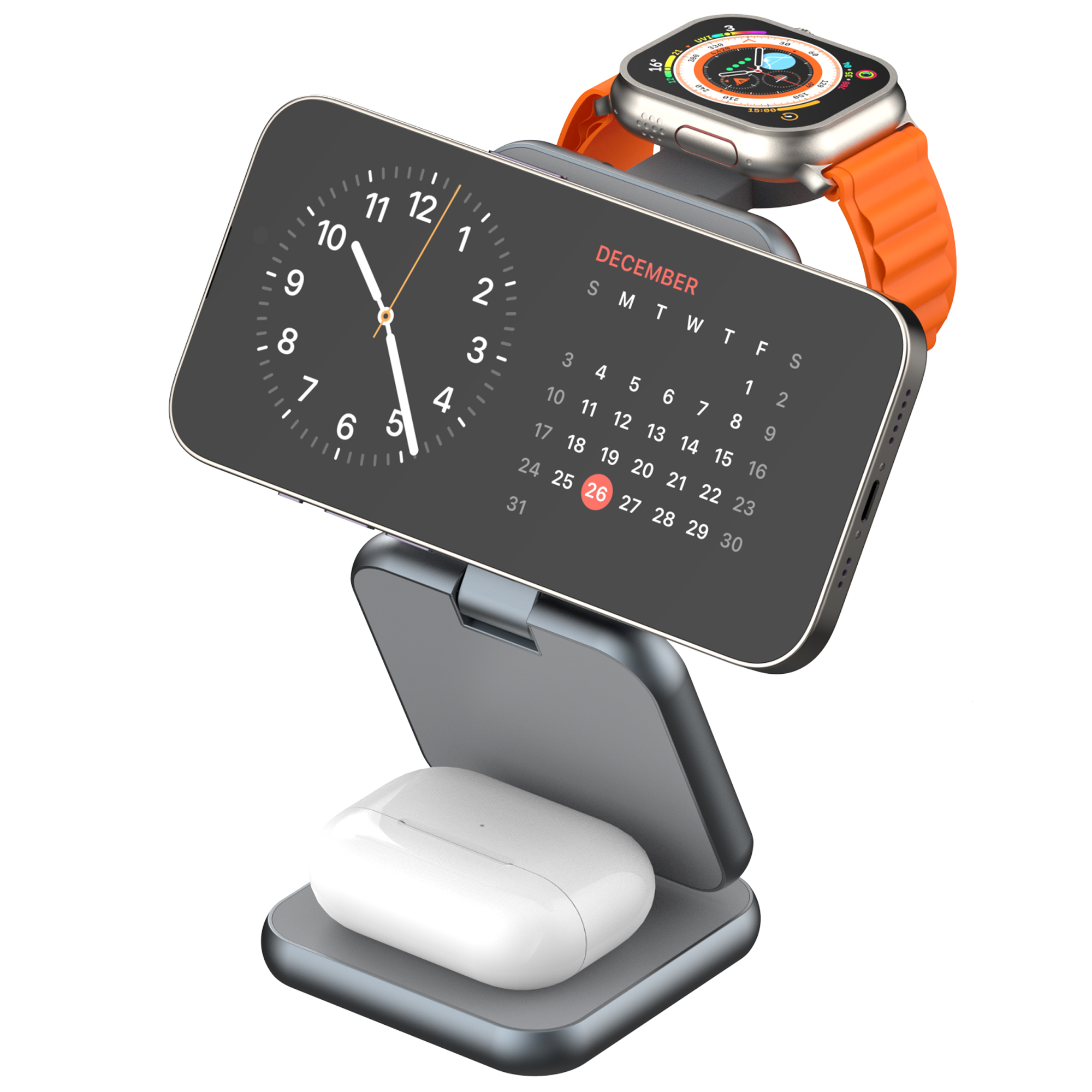 TODO 3 in 1 Wireless Phone Charger 15W Fast Charge Pad