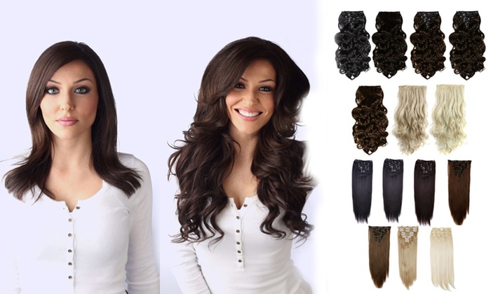 Eight-Piece 18-Clip Hair Extension