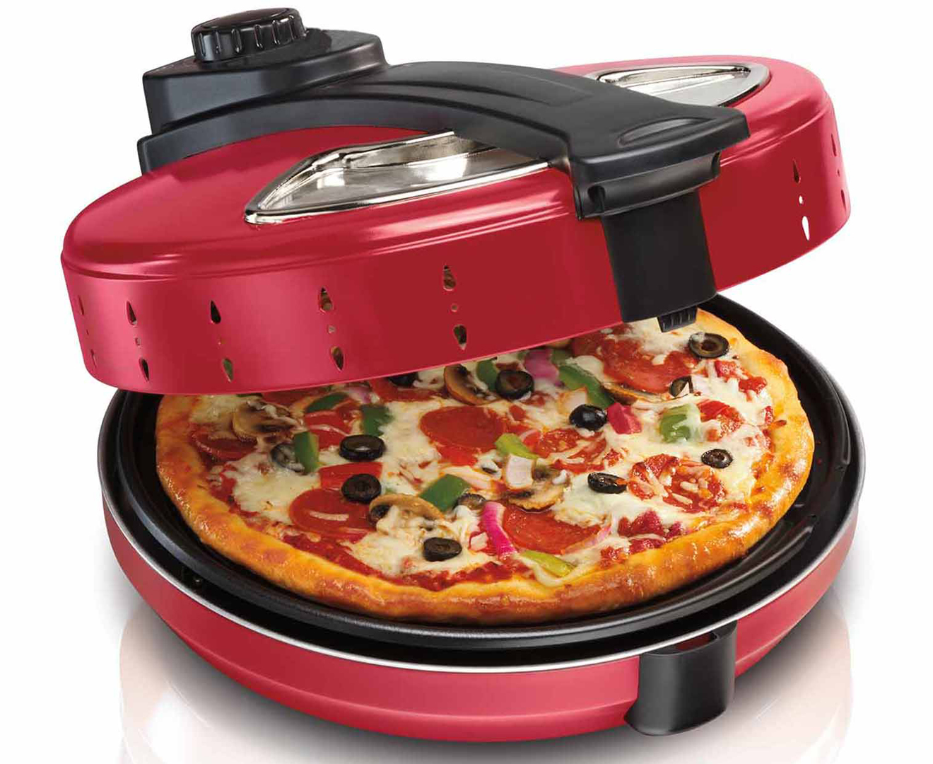 1200W ELECTRIC PIZZA MAKER 30cm 360° ROTATING BASE PLATE