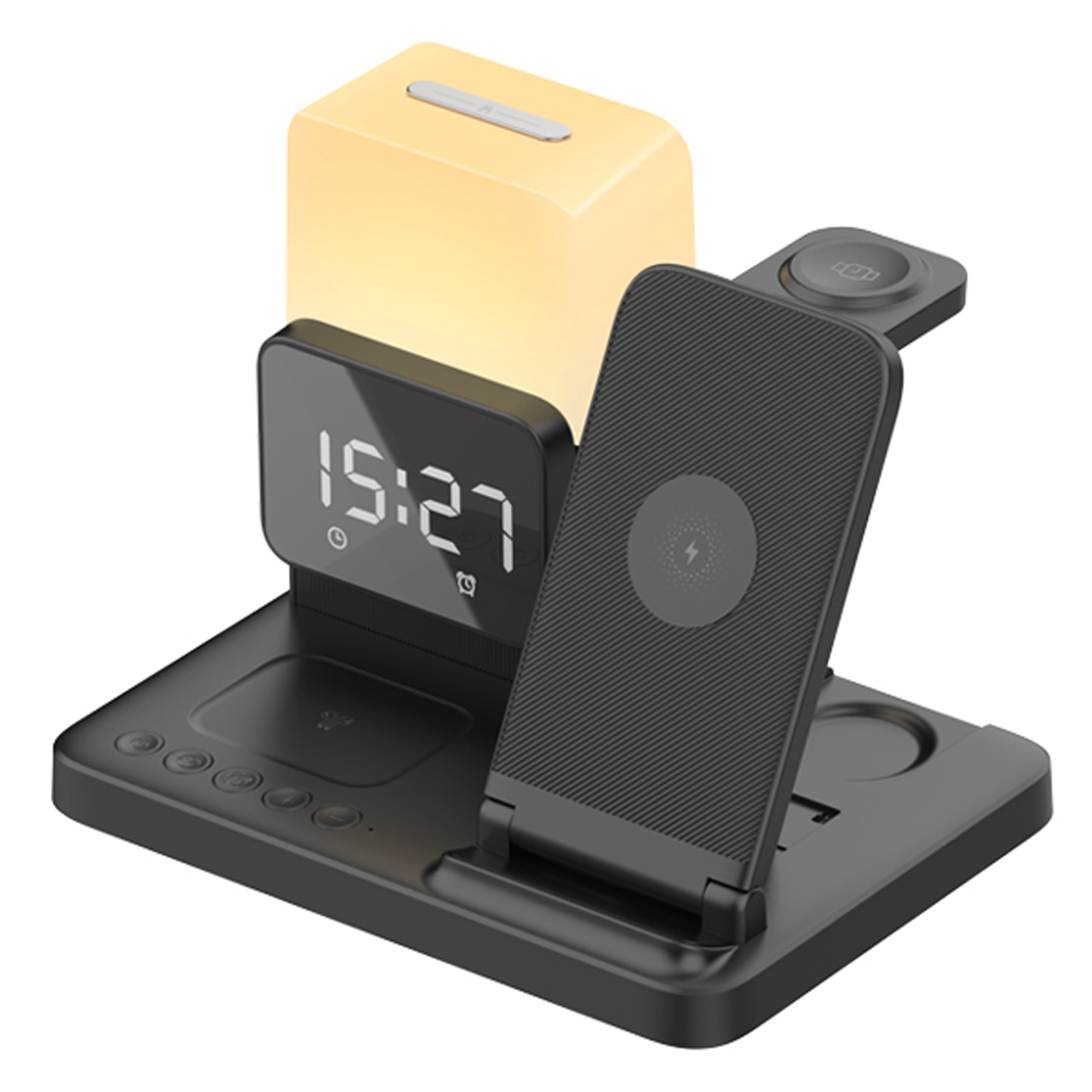 TODO Wireless Phone Charger Alarm Clock LED Lamp 15W Fast Charge