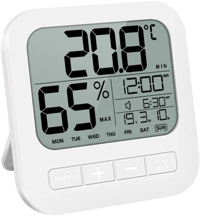 Digital Thermometer Hygrometer Temperature Humidity Alarm Clock
