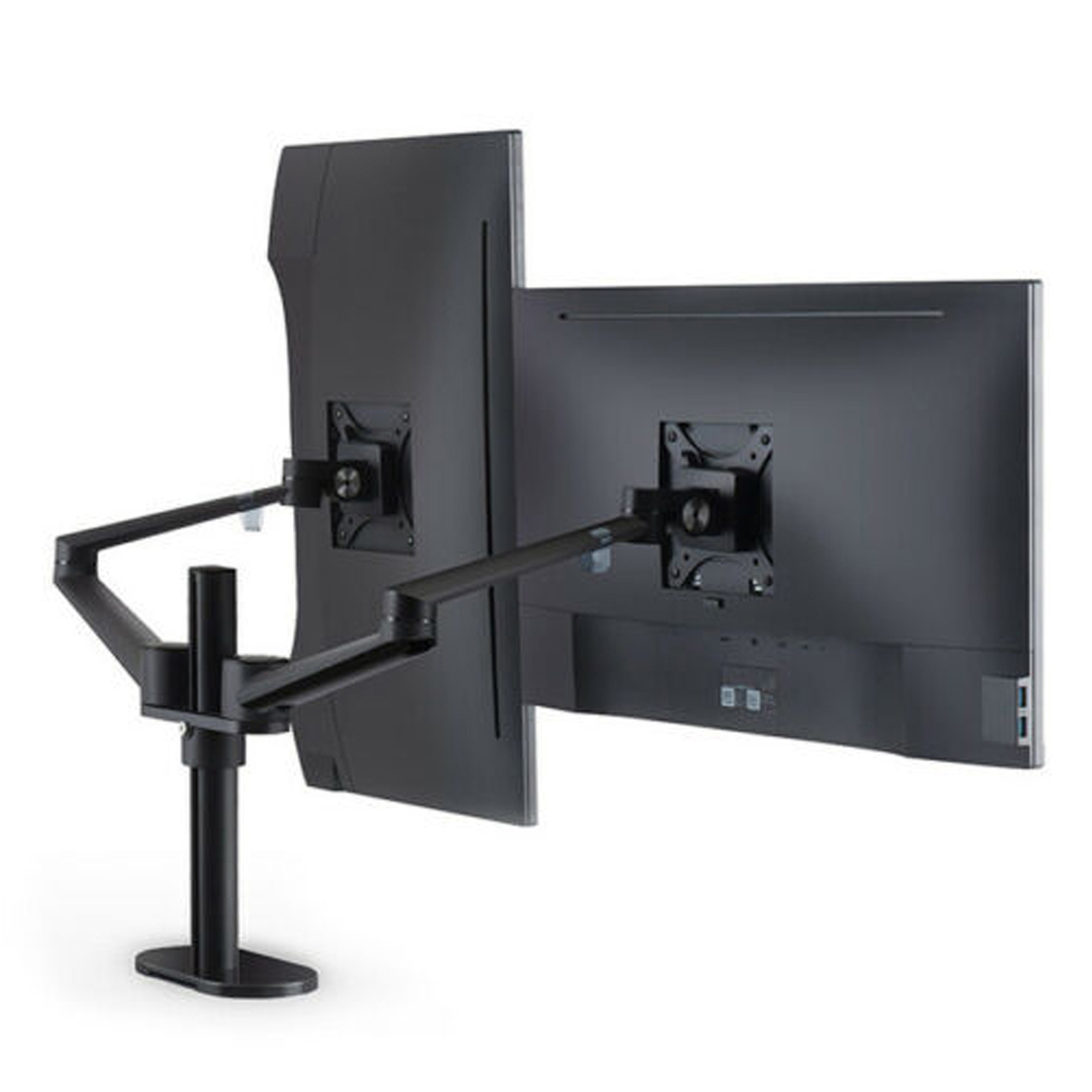 Aluminium Dual Monitor Stand Desk Clamp Mount Bracket VESA 75-10